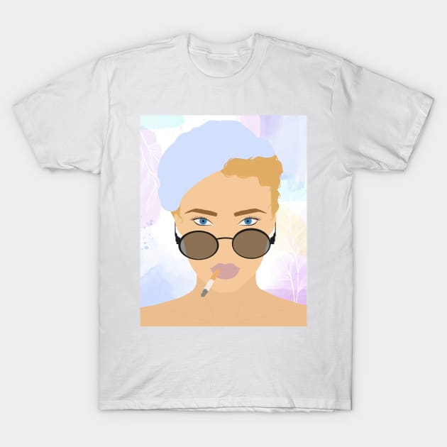 Woman abstract  portrait minimalist T-Shirt by PaulrommerArt